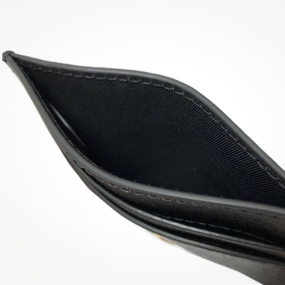 Tory Burch Robinson Black Leather Card Case - Picture 2 of 5